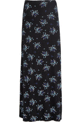 Teal Floral Plus Size Teal Floral Print Maxi Skirt For Women 14 - Dropwear